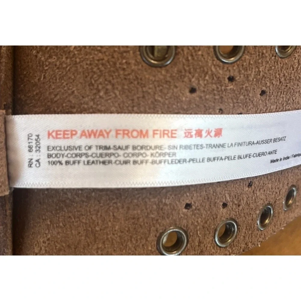Free People Wide Leather Belt Boho Western Size Med/ Large Brown - Picture 7 of 9